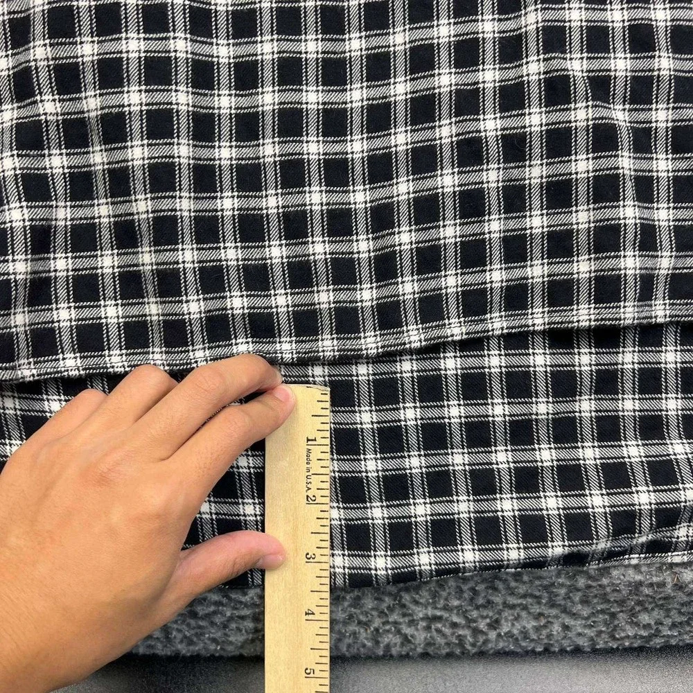 Madewell Shirt Dress Women XL Black White Plaid Flannel Long Sleeve Cotton